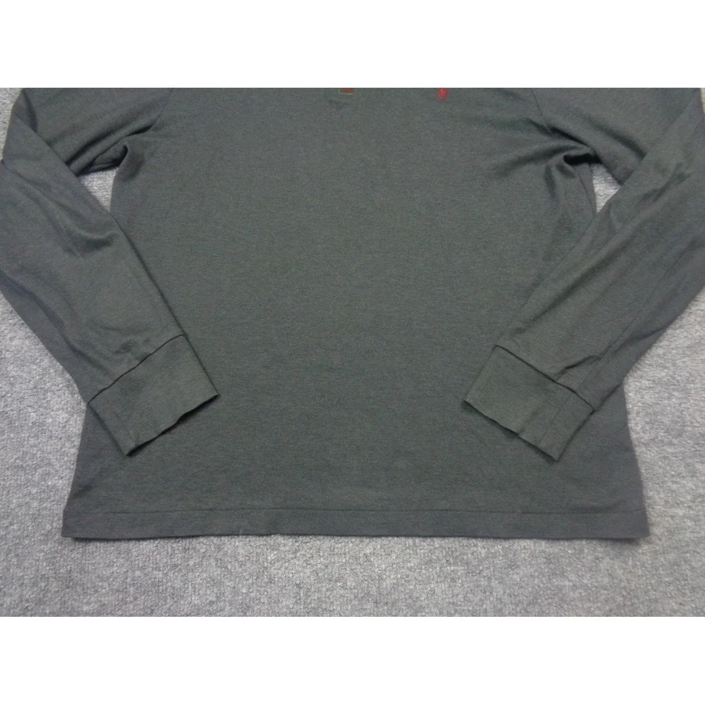 Polo Ralph Lauren Sweater Mens L Gray 1/4 Zip Pullover Red Pony